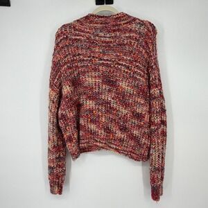 Line + Dot Chunky Knit Speckled Confetti Mock Neck Sweater Small